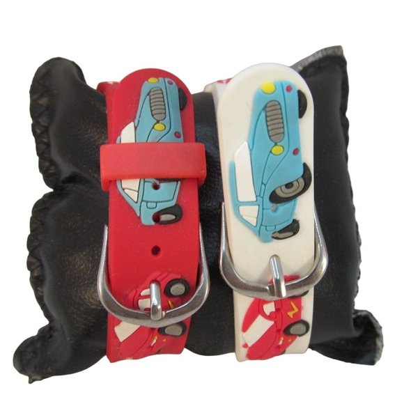 Children Geneva 3D Multi Color Cars Rubber Band Watches 2 piece Lot - Picture 3 of 11